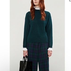 Sandro Miles High-neck Wool-blend Jumper In Green